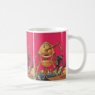 Vintage Science Fiction Alien Robot Captures Man Kaffeetasse