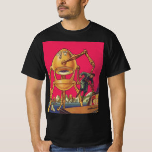 Vintage-Science-Fiction-Alien-Roboter ergreift Man T-Shirt