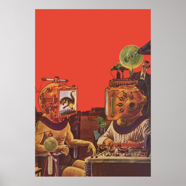 Vintage Science Fiction, Alien Steam Punk Helme Poster (Vorne)