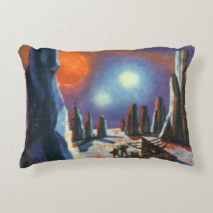 Vintage Science-Fiction-Alienplanet Dekokissen