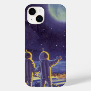 Vintage-Science-Fiction-Aliens auf dem blauen Plan Case-Mate iPhone Hülle