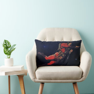 Vintage-Science-Fiction-Astronaut im Weltraum Lendenkissen