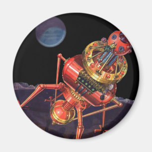 Vintage Science Fiction Astronaut mit Alien Robot Magnet