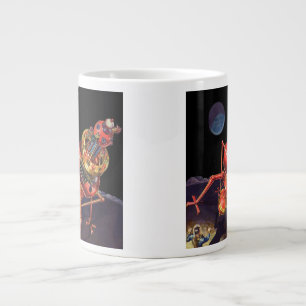 Vintage-Science-Fiction-Astronaut mit Alien-Robote Jumbo-Tasse