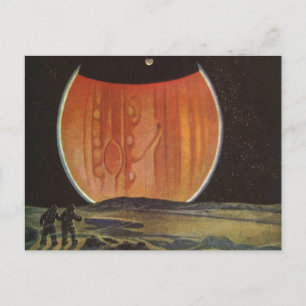 Vintage-Science-Fiction, Astronauten auf Ganymed Postkarte