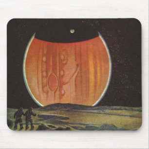 Vintage Science Fiction, Astronauten auf Ganymede Mousepad