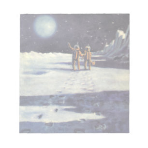 Vintage Science Fiction-Astronauten-Außerirdische Notizblock