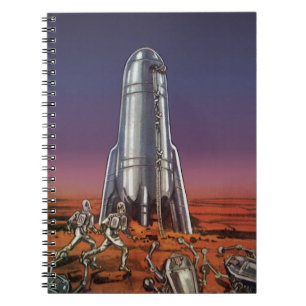 Vintage Science-Fiction, Astronauten Käfer Aliens Notizblock