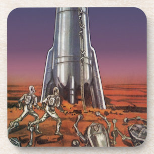 Vintage Science-Fiction, Astronauten Käfer-Aliens Untersetzer