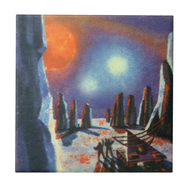 Vintage Science Fiction Auslandsplanung mit Außeri Fliese (Vorderseite)