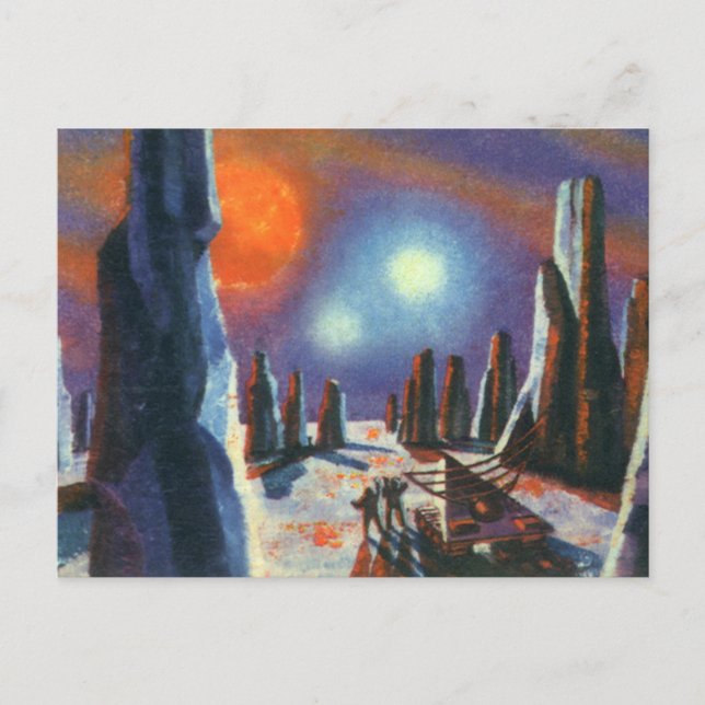 Vintage Science Fiction Auslandsplanung mit Außeri Postkarte (Vorderseite)