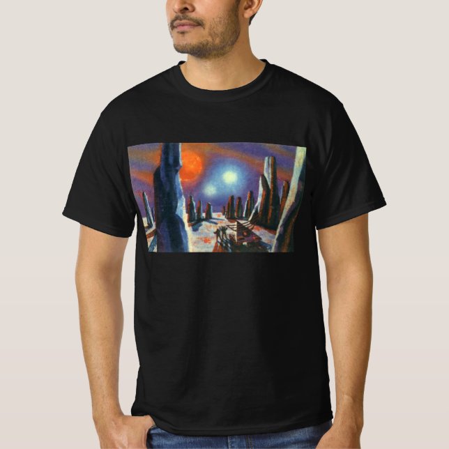 Vintage Science Fiction Auslandsplanung mit Außeri T-Shirt (Vorderseite)