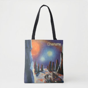 Vintage Science Fiction Auslandsplanung mit Außeri Tasche