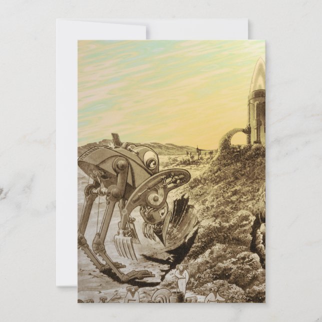 Vintage Science Fiction Außerirdischen Planet Bau (Vorderseite)