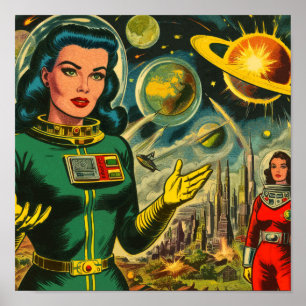 Vintage Science Fiction Comicen Poster