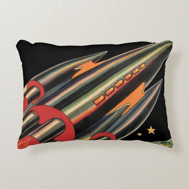 Vintage Science Fiction Dekokissen (Vorderseite)