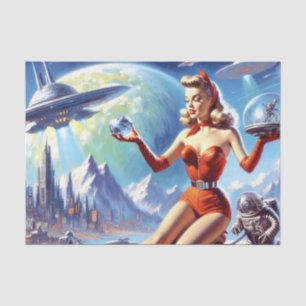 Vintage Science Fiction der 50er Jahre Seidenpapier