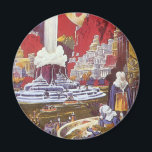 Vintage Science Fiction, die verlorene Stadt Atlan Magnet<br><div class="desc">Vintages Bild der Science Fiction mit Alien-Frauen, die über eine futuristische Stadt schauen, mit einem Wasserbrunnen in der Mitte, Außerirdischen mit Eidechsen für Haustiere, griechischer oder römischer Bauart und einem riesigen Mond im Hintergrund. Könnte die verlorene Stadt Atlantis sein! Ein klassisches Comic Buch Zukunft Retro Sci fi Szene aus dem...</div>