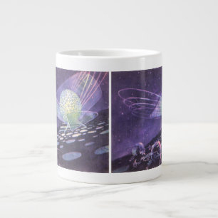 Vintage Science-Fiction, ein leuchtender Orb mit A Jumbo-Tasse