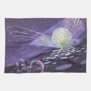 Vintage Science-Fiction, ein leuchtender Orb mit A Küchentuch