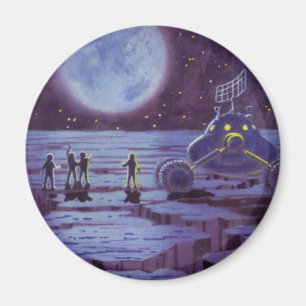Vintage Science-Fiction-Erd-Rover-Aliens auf dem M Magnet