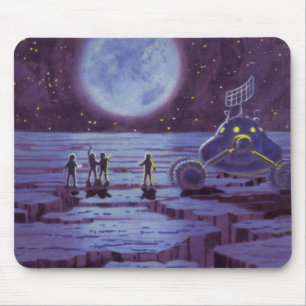 Vintage Science-Fiction-Erderkundungsfahrzeug-Alie Mousepad