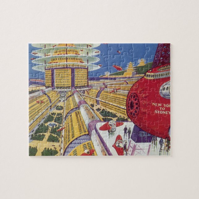 Vintage Science Fiction, futuristische New York Ci (Horizontal)