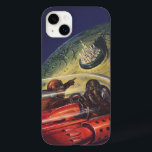 Vintage Science Fiction, futuristische Stadt auf d Case-Mate iPhone Hülle<br><div class="desc">Vintages Bild der Reise und der Science Fiction des Transports mit einem klassischen Comic-Buch Retro-SciFi Weltraum und Planeten-Bild von Astronauten oder Außerirdischen reisen in einem Raumschiff über eine futuristische Metropole auf dem Mond.</div>