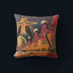 Vintage Science Fiction Futuristische Stadt Flying Kissen<br><div class="desc">Vintages Bild der Reise-und Transport-Science Fiction mit einem klassischen Comic-Buch Retro sci,  wenn urbane Umgebung mit einer Stadt der Zukunft. Die architektonischen Gebäude sind wie Kegel geformt und die Fahrzeuge fliegen wie Vögel,  während sich Menschenmassen durch die Metropole bewegen.</div>