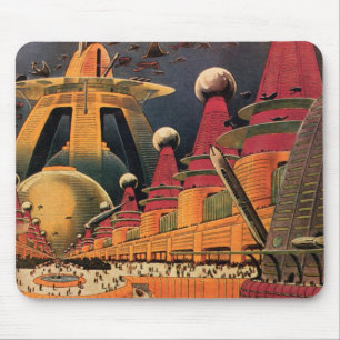 Vintage Science Fiction-futuristisches Mousepad
