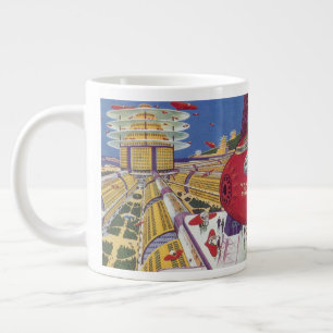 Vintage Science-Fiction, futuristisches New York C Jumbo-Tasse