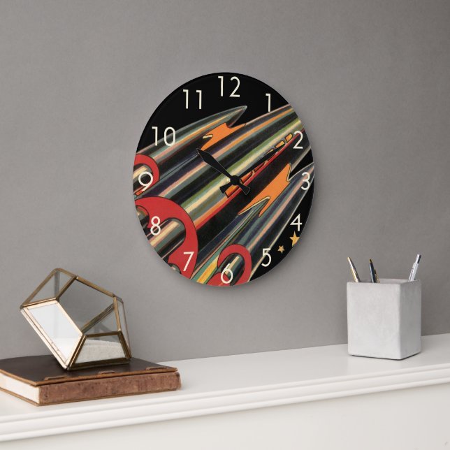 Vintage Science Fiction Große Wanduhr (Büro)