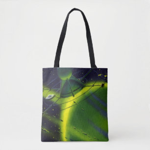 Vintage Science-Fiction grüner Planet mit Raumschi Tasche