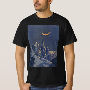 Vintage Science-Fiction, Halbmond-Schneeplanet T-Shirt
