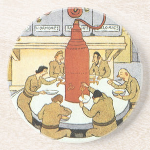 Vintage Science-Fiction, Labortechniker essen Getränkeuntersetzer