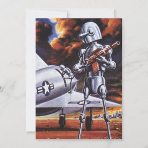 Vintage Science-Fiction-Militärrobotersoldaten