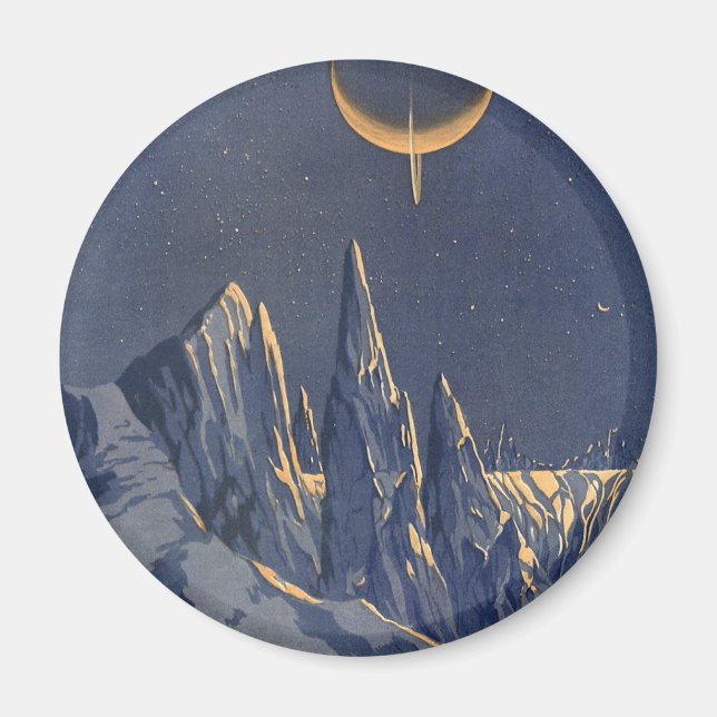 Vintage Science Fiction, Mondschneeplanet Magnet (Vorne)