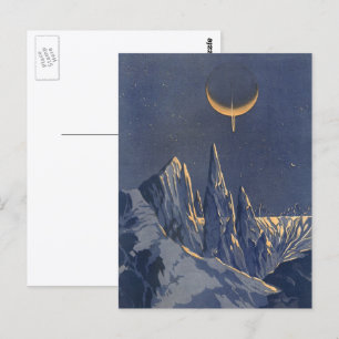 Vintage Science Fiction, Mondschneeplanet Postkarte