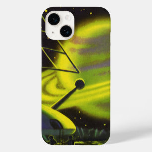 Vintage Science-Fiction Neon-Grüner Planet mit Rin Case-Mate iPhone 14 Hülle