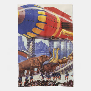 Vintage Science-Fiction, Noahs Arche wilde Tiere Küchentuch