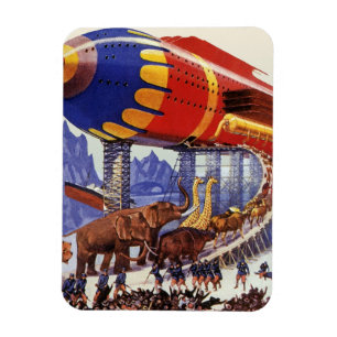 Vintage-Science-Fiction, Noahs Arche wilde Tiere Magnet