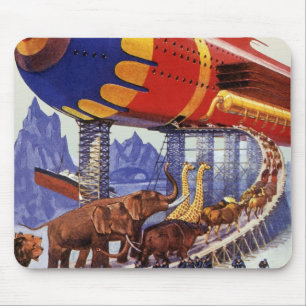 Vintage Science-Fiction, Noahs Arche wilde Tiere Mousepad