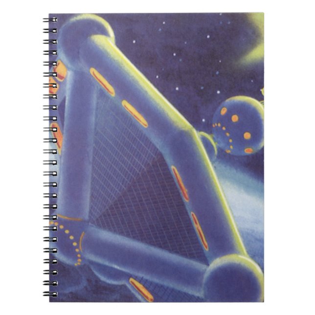 Vintage Science Fiction Orbit-Raumstation Notizblock (Vorderseite)