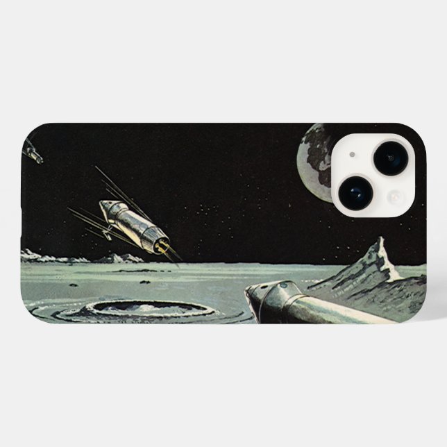 Vintage Science Fiction, Raketenschiff Case-Mate iPhone Hülle (Rückseite (Horizontal))