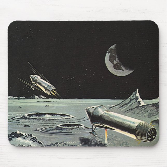 Vintage Science Fiction, Raketenschiff Mousepad (Vorne)