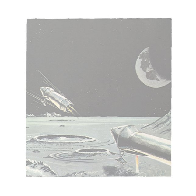 Vintage Science Fiction, Raketenschiff Notizblock (Vorderseite)