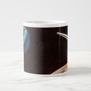 Vintage Science-Fiction, Raketenschiff über dem Mo Jumbo-Tasse