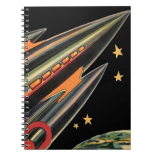 Vintage Science-Fiction-Raumschiff von Space Stars Notizblock