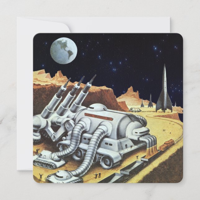 Vintage Science Fiction, Raumstation auf dem Mond (Vorderseite)