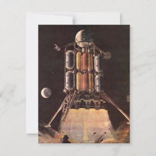 Vintage Science Fiction Rocket Blade Off Planet